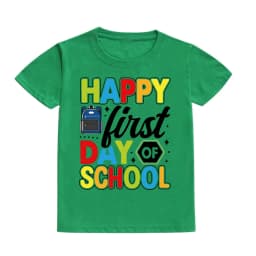 Happy First Day of School for Students Shirts Kids Back To School T Shirt Children Short Sleeve School Tee Clothes