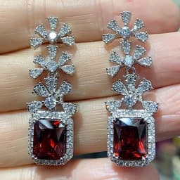 Luxury Jewelry Stud Earrings Cubic Zirconia Half Round Fanshaped Radial Stud Earrings Birthday Gift