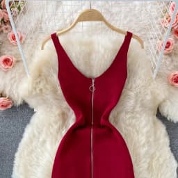 Zipple 2023 Sexy Summer Knit Strap Dress Women Tank Elatic Waist Bodycon Sundress Female Beach Split Backless Midi Dress