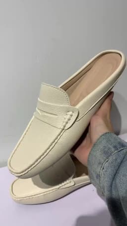 YRZL Loafers Summer Slip on Half Shoes for Men Leather Slippers Casual Breathable Comfy Loafers Moccasins Brown Black Beige