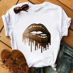 Fashion Print T-shirt Kawaii Melanin T Shirt Women Funny Black African Curly Hair Girl Graphic Tees Aesthetic Tshirt Female