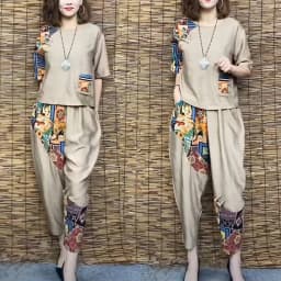 Women's Casual Suit 2024 Summer New Slim Short Sleeve T-Shirt Top Harlan Cropped Pants Plus Fashion Cotton Linen 2 Two Piece Set