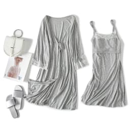 2pcs/Set Pregnancy Pajamas Sleepwear Nursing Pregnant Woman Sling Breastfeeding Nightgown Maternity Labor Dress+Robe Childbirth