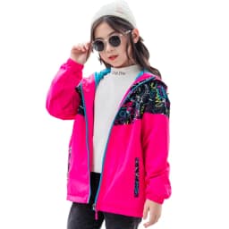 Dubbped Spring Autumn Jacket Boys Girls Waterproof Windbreaker Raincoat Graffiti Design Coat Polar Fleece Windproof Clothes