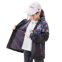 Dubbped Spring Autumn Jacket Boys Girls Waterproof Windbreaker Raincoat Graffiti Design Coat Polar Fleece Windproof Clothes
