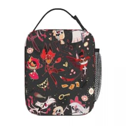 Hazbin Hotels Anime Insulated Lunch Bags Food Container Bags Portable Thermal Cooler Lunch Boxes For School Office