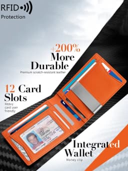 Minimalist and Fashionable Men's Wallet RFID Barrier Multifunctional Ultra-Thin 11 Card Wallet Foldable and Portable for Men's C