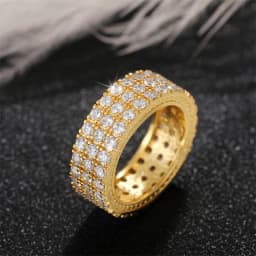 Fashion Luxury Unisex Full Zircon Rings for Women Hiphop Men's Ring Hot Sale Couple Ring Ladies Rings Wedding Party Jewelry Gift