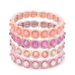 2024 Rainbow 9mm Rhinestone Women Bangle Enamel Colorful Crystal Beads Elastic Bracelet Boho Jewelry Accessories