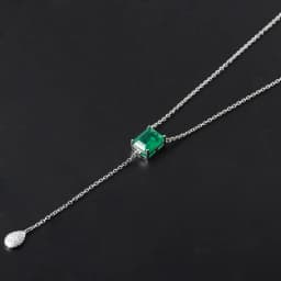 FFGems Created Emerald Pendant Necklace Green Gemstone Fine Jewelry For Women Lady Engagement Wedding Party Gift With Box