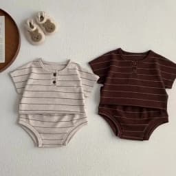 0-3Y Baby Clothing Set Summer Lining Girls Sports Set Striped Tee and Bloomer 2Pcs Boy Clothes Suit Outfits Infant Clothing Set