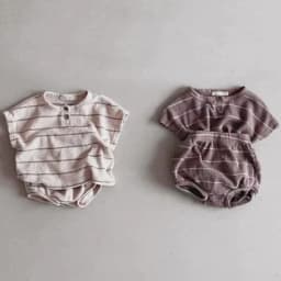 0-3Y Baby Clothing Set Summer Lining Girls Sports Set Striped Tee and Bloomer 2Pcs Boy Clothes Suit Outfits Infant Clothing Set