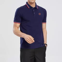 2024 New Men's Polo Top Casual Fashion Commuter Versatile Solid Color Men's Top Summer Fashion Business Men Pure Cotton Polo Top