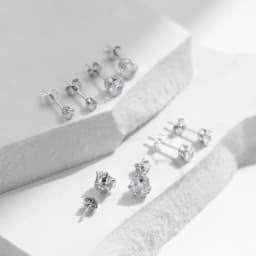MODIAN 925 Sterling Silver Basic Sparkling Round Stud Earrings Classic Crown Hypoallergenic Wedding Jewelry For Women