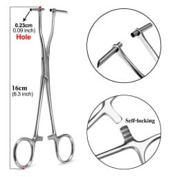1pc Stainless Steel Body Piercing Clamp Tool For Ear Lip Navel Nose Tongue Septum Sponge Forceps Pliers Piercing Supplies