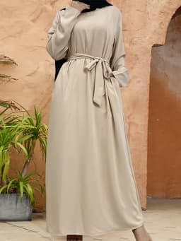 Muslim Abaya Fashion New Hot Dress Turkey Arabia Dubai Solid Color Robe with Pockets Women's Long Dress