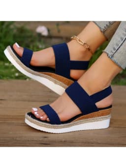 Women's wedge heeled fashion sandals, summer fish mouth loose set foot platform sandals