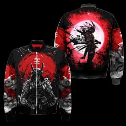 Spring Autumn Mens Bomber Jacket Samurai Oni Mask Tattoo 3D All Over Printed Zip Tracksuits Unisex Casual Zipper Jacket Clothing