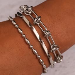 Stainless Steel Bracelet 3 Pieces Popular Creative Knotted Rhombic Chain Fine Bracelet For Women Jewelry Unusual Gift New Senior