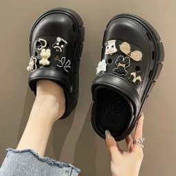 6cm DIY Platform Slippers Summer Women's Sandals Wedges Ladies Outdoor Clogs Thick Street Beach Slides Girls Garden Shoes