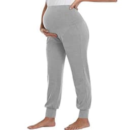 Spring Maternity Women's Casual Pants Premama Solid High Waist Strechy Lounge Trousers For Pregnant Women Joggers With Pockets
