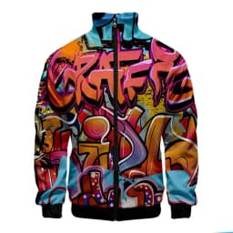 New Funny Graffiti Pattern 3D Jacket Men Women Harajuku Hip Hop New Style Coat Casual Stand Collar Zipper Sweatshirt Jacket Top