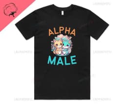 Alpha Male Printed T-Shirt High Quality Cotton Tee Top Funny Man Unicorn Gift Unisex Joke Prank Fathers Day Stag Do Short-sleev