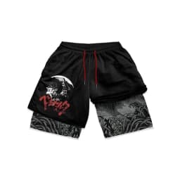 Y2K Summer Men Streetwear Anime Berserk Oversize Active Athletic Gym Short Pants Training Fitness Workout Track Shorts Clothes