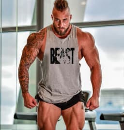 Gym Brand clothing Bodybuilding Fitness Mens running tanks workout BEAST print vest Stringer sportswear muscle undershirt