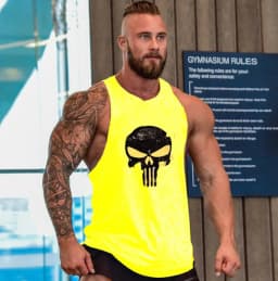 Gym Brand clothing Bodybuilding Fitness Mens running tanks workout BEAST print vest Stringer sportswear muscle undershirt