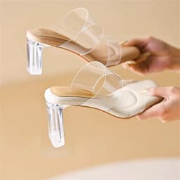 Summer Chunky Transparent Crystal High-heeled Sandals, Women's New Summer Wear Comfortable Soft Soles on The Sense of Sandals