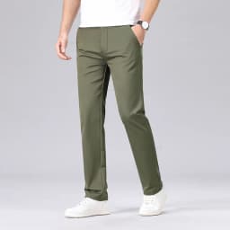 Classic Style Men's Fashion Casual Pants Brand Fashion Solid Color Business Straight ArmyGreen Beige Khaki Anti-wrinkle Trousers