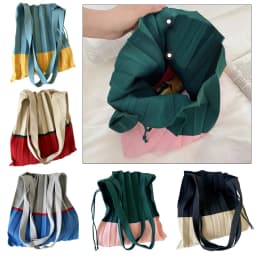 Retro Pleats Crochet Tote Bag Fashion Large Capacity Shoulder Bag Reusable Knitted Handbags Casual Braid Travel Bag for Women