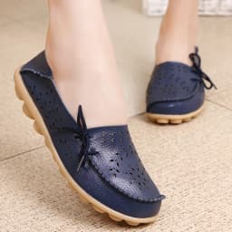 New Moccasins Women Flats Autumn sneakers Women Loafers Genuine Leather Female Shoes Slip On Ballet Bowtie Women Shoes Big Size