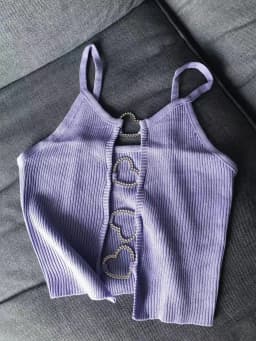 2026 New Sexy Solid Ribbed Crop Sleeveless Top - Back Heart Decor Cami Top for Women Perfect for Spring & Summer