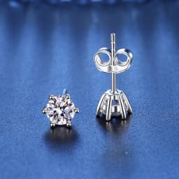 6 prong GRA Moissanite Studs Earrings Pass Diamond tester For Women 18K Platinum Plated Bride Wedding Gemstone Silver Earrings