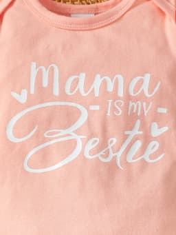 0-2 Year Old Baby Summer Solid Color Short Sleeved Letter Printed Round Neck Bread Shorts Bow Set Baby Clothing