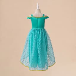 Elegnat Jasmine Princess Girls Dress Cosplay Green Exotic Birthday Dresses for Girl Fashion Holiday Children Costume Kid Clothes