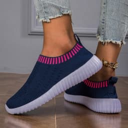 Women Flats Shoes Slip-on Fashion Breathable Walking Mesh Casual Shoes Sneakers Women Gym Vulcanized Tenis Shoes Female Footwear