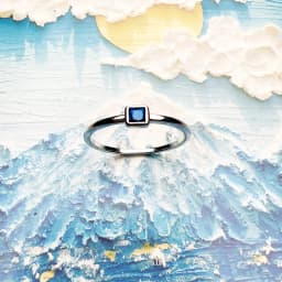 Blue Stone Square Timeless Ring Europe Style Fine Jewerly For Women Romantic Gift In 925 Sterling Silver