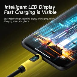 Hagibis USB C to USB C Cable with LED Display Type C Fast Charger Cable PD 240W Charging Cord for iPhone 16 17 Pro Macbook Pixel