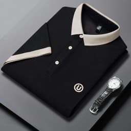 2026 Men's New Embroidered Cotton Business Leisure Short Sleeved POLO Shirt Fashion Short Sleeved Comfortable and Breathable Top
