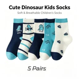 LDino 5 Pairs Boys Socks Autumn Cotton Socks Baby Dino Socks Child 1-14T Kids Cartoon Cars Pattern Sport Sock