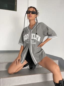 Boston 92 New York Baseball Tshirt Women Fashion Trend Button Streetwear Sport Top Men Casual Training Tee Baseball Jersey
