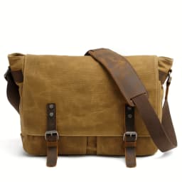 Vintage Canvas Shoulder Bag Casual Slant Span Men's Waxed Waterproof Canvas Computer Bag With Mad Horse Messenger Bag