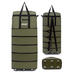 Versatile 5-Layer Folding Travel Bag with Wheels Large Capacity Waterproof Durable Luggage for Trip Weekend Getaways Overnight
