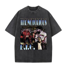 Washed Vintage The Notorious Big Ready To Die Big Poppa Album Graphic T Shirts Men Women's Hip Hop Rapper Biggie Smalls T-shirts
