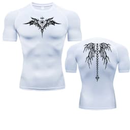 Men's Compression Shirt Anime Print Gym Sport Quick Dry Gym TShirts Fitness Athletic Undershirts Elasticity Tops Tee Summer Male