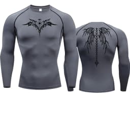 Men's Compression Shirt Anime Print Gym Sport Quick Dry Gym TShirts Fitness Athletic Undershirts Elasticity Tops Tee Summer Male