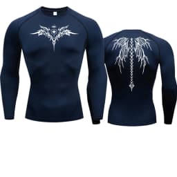 Men's Compression Shirt Anime Print Gym Sport Quick Dry Gym TShirts Fitness Athletic Undershirts Elasticity Tops Tee Summer Male